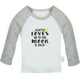 thumbnail image 1 of My Auntie Loves Me To The Moon and Back Funny T shirt For Baby, Newborn Babies T-shirts, Infant Tops, 0-24M Kids Graphic Tees Clothing (Long Gray Raglan T-shirt, 6-12 Months), 1 of 4