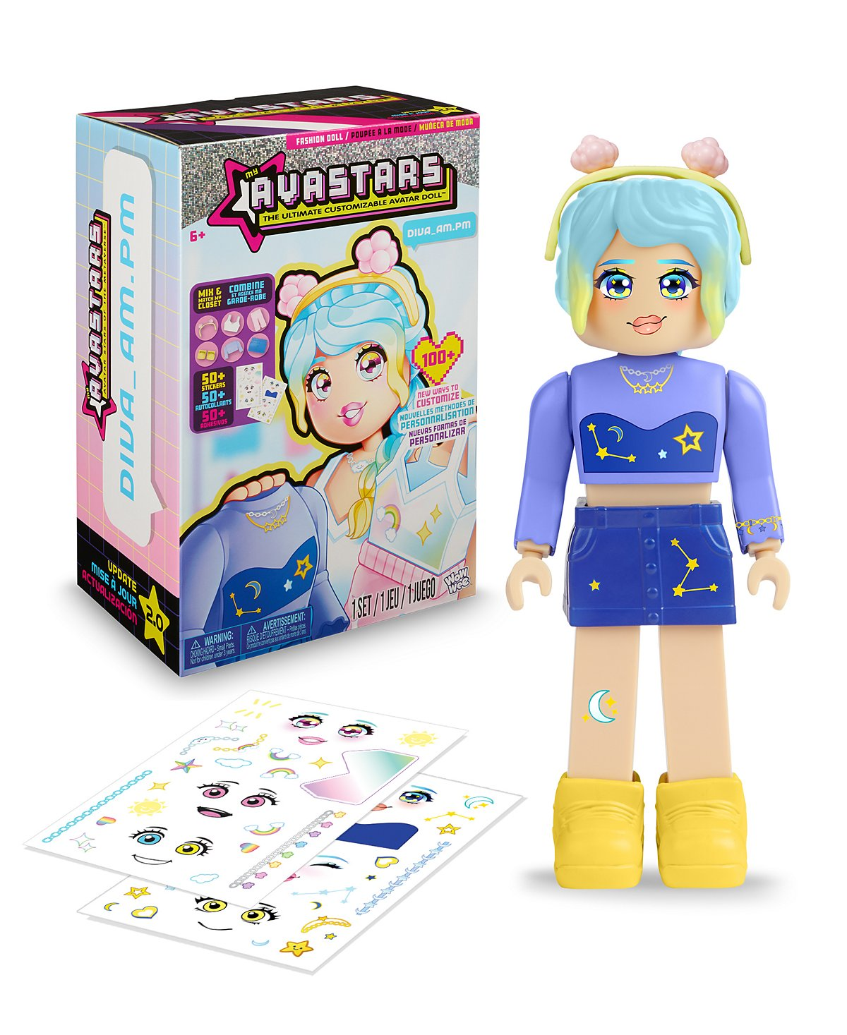 My Avastars Fashion Doll - Diva Am Pm with 2 Outfits and 100+ Ways to Customize