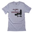 thumbnail image 1 of My BBQ Is Smoking! - Cool BBQ Smoker Graphic Men's Grey T-Shirt, 1 of 2
