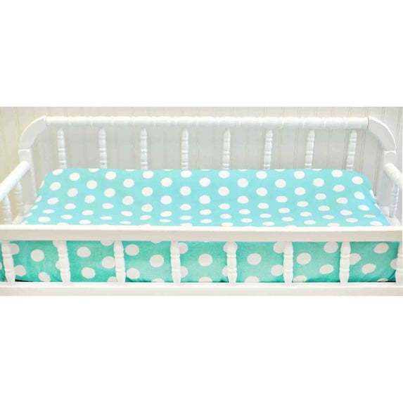 My Baby Sam Pixie Baby Polka Dot Contour Changing Pad Cover, Aqua