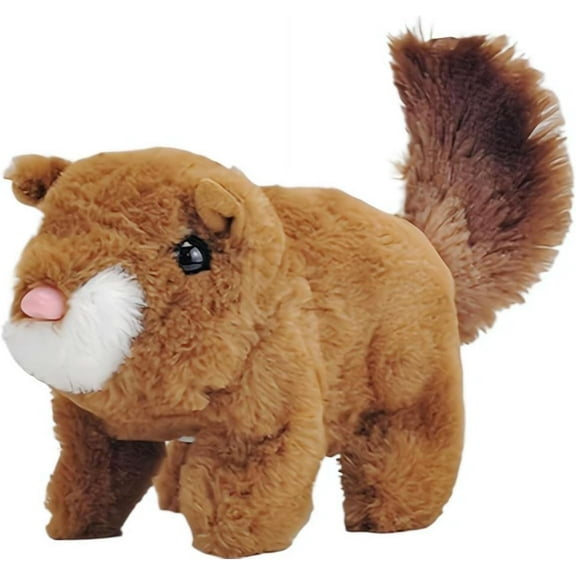 My Baby Squirrel Interactive Plush Toy | Realistic Walking & Mouth-Moving Stuffed Squirrel | Gift for Kids(Brown Squirrel -1PCS)