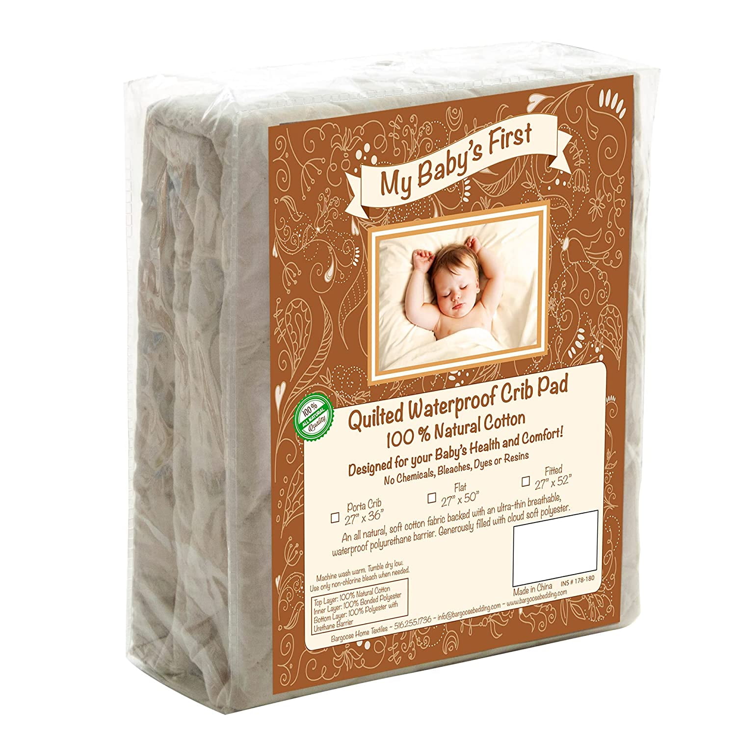 Waterproof crib pad flat sales