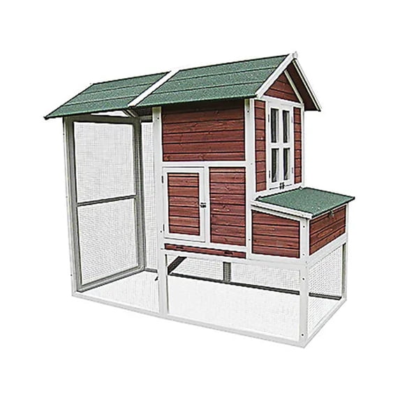 My Backyard Farm DDP-1732L Chicken Ranch Coop, Dark Red, 84 x 44.9 x 70.8-In. - Quantity 1