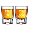 thumbnail image 1 of My Bae and My Boo Engraved Barcraft Fluted Shot Glass Set, 1 of 2