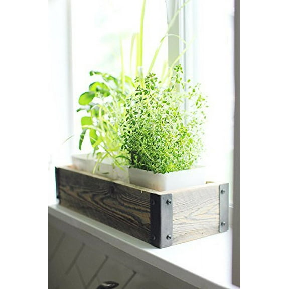 My Barnwood Frames Reclaimed Wood Planter Box with Metal Brackets (Large - 36")