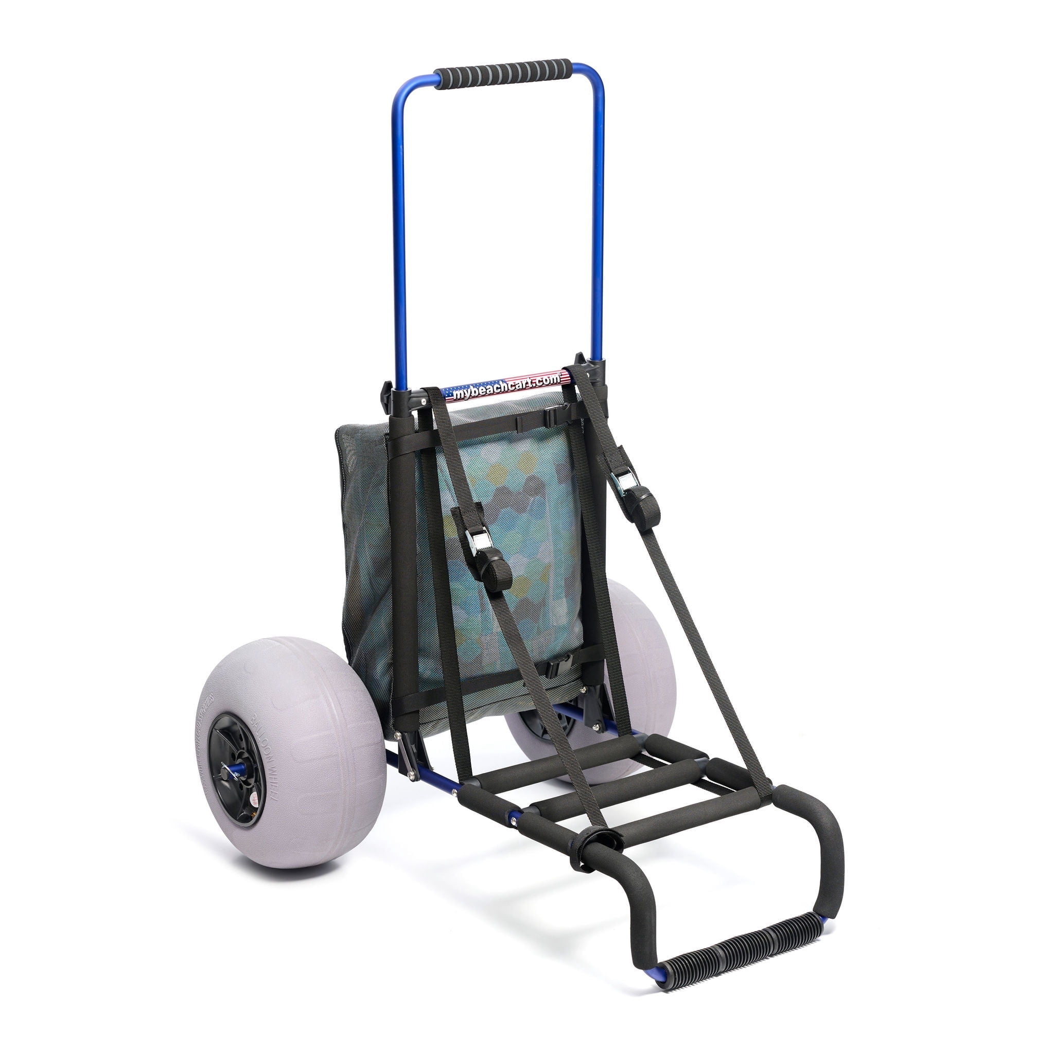 My Beach Cart Premium Patented Heavy Duty Folding Beach Cart with Big Wheels and Balloon Tires to Glide Over Sand