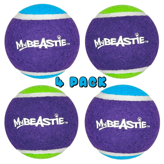 My Beastie Squeak N'Fetch Squeaker Tennis Ball 4 Pack