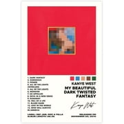 My Beautiful Dark Twisted Fantasy Poster - Kanye West Limited Poster Canvas Poster Wall Art Decor Print Picture Paintings for Living Room Bedroom Decoration Unframe-style 12x18inch(30x45cm)