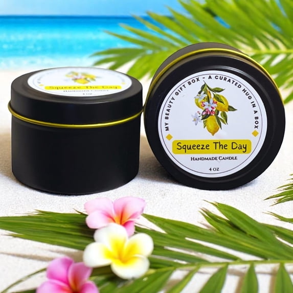 My Beauty Gift Box Squeeze The Day 4 oz Handmade Scented Candle & Matches Set