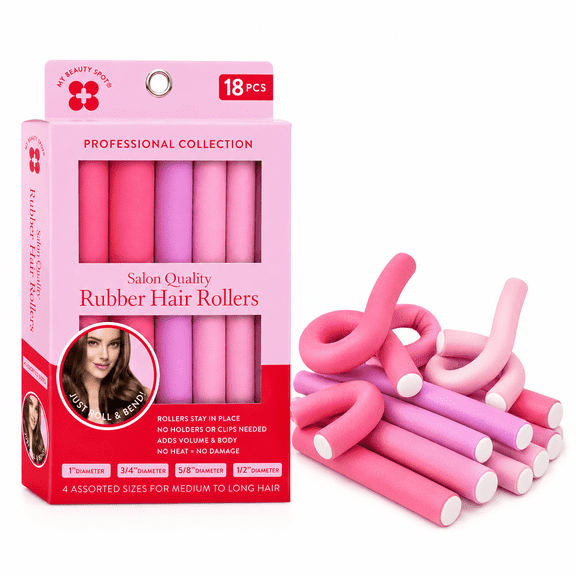 My Beauty Spot Flexi Rods for Long Hair, 18-Piece Heatless Curlers
