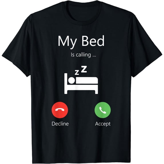 My Bed Is Calling Phone Screen T-Shirt