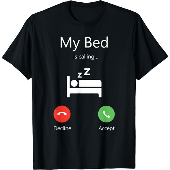 My Bed Is Calling Phone Screen T-Shirt