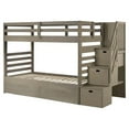 thumbnail image 1 of My Bed Now Everest Twin-over-Twin 2-Drawer Wood Bunk Bed w/ Staircase in Brown, 1 of 6