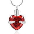 thumbnail image 1 of My Best Friend-Crystal Cremation Urn Necklace Heart Ashes Necklace Carved Locket Stainless Steel Waterproof Memorial Pendant with Filling Kit Always on My Mind For Dog / Cat / Pet, 1 of 7