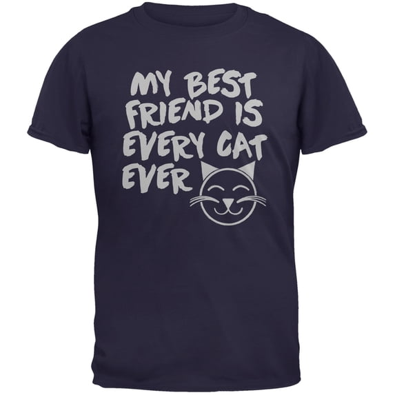 My Best Friend Is Every Cat Ever Navy Youth T-Shirt - Small(6/8)