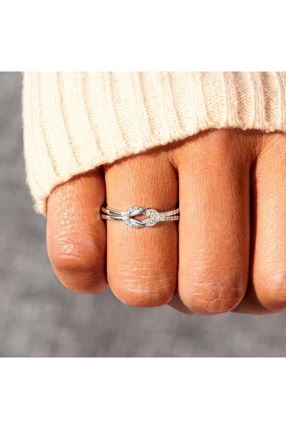 My Best Friend Knot Sterling Silver Adjustable Friendship Ring