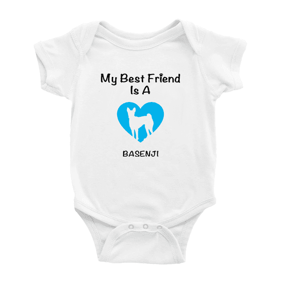 My Best Friend is A Basenji Dog Funny Baby Outfits 0-3 Months