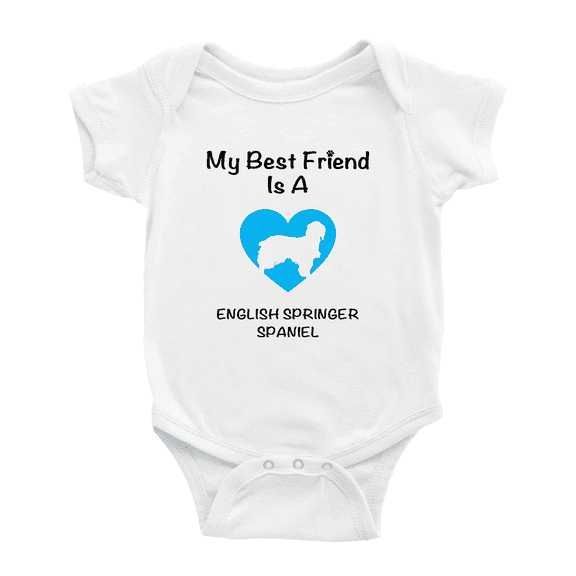 My Best Friend is A English Springer Spaniel Dog Funny Baby Jumpsuits 0-3 Months