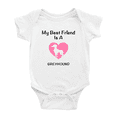 thumbnail image 1 of My Best Friend is A Greyhound Dog Funny Baby Romper 0-3 Months, 1 of 5