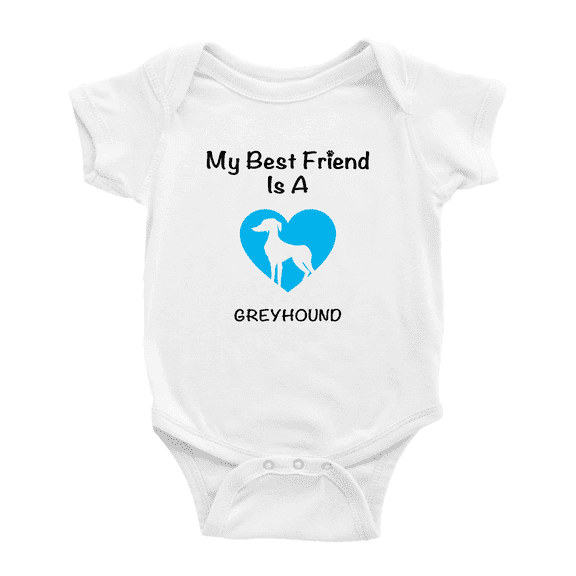 My Best Friend is A Greyhound Dog Funny Baby Romper 0-3 Months