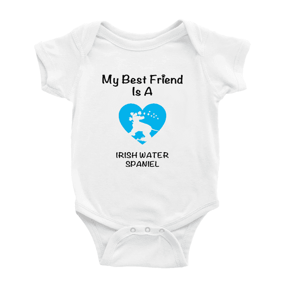 My Best Friend is A Irish Water Spaniel Dog Funny Baby Jumpsuits 0-3 Months