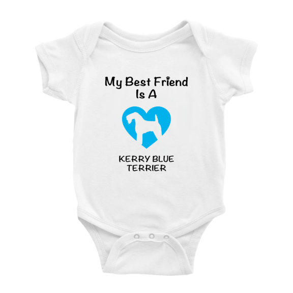 My Best Friend is A Kerry Blue Terrier Dog Funny Baby Romper 0-3 Months