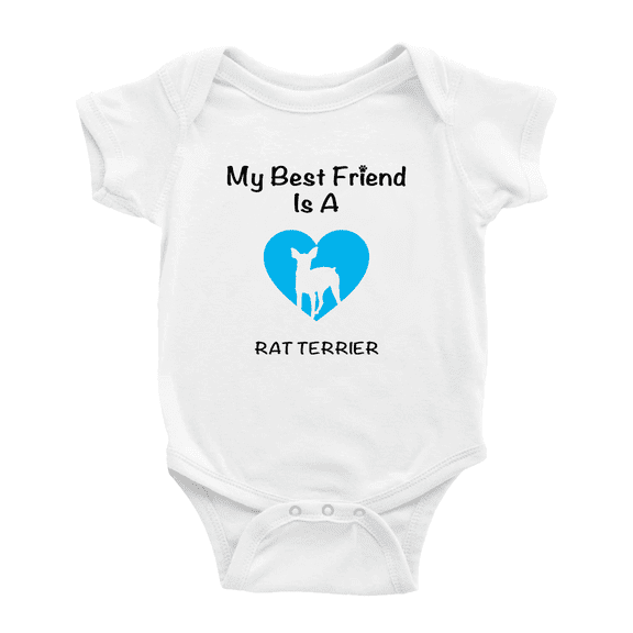 My Best Friend is A RAT Terrier Dog Funny Baby Jumpsuits Newborn Clothes