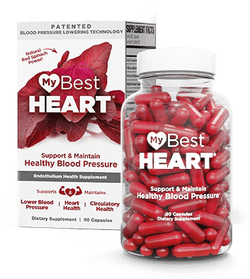 My Best Heart Blood Pressure Support Supplement - with Plant Nitrates, Iron, Nitric Oxide Boosting Enzymes for Heart Health - 90 Capsules