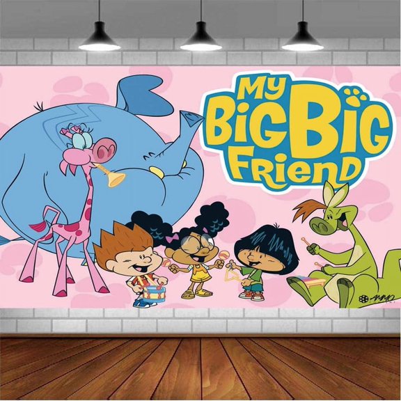 My Big Big Friend Backdrop Banner Party Supplies Poster Movie Theme Background for Photography Birthday Decorations