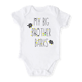 thumbnail image 1 of My Big Brother Barks Baby Bodysuit, Newborn Outfit, Baby Clothes, Gift&nbsp;for&nbsp;Children 6-9m White, 1 of 2
