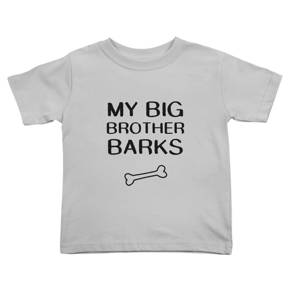 My Big Brother Barks Cute Toddler T-Shirts for Boys Girls (Gray, Youth XL)