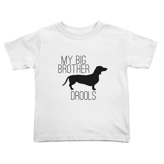 My Big Brother Droolss Funny Toddler T-Shirts for Boys Girls (White, Youth M)