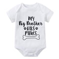 thumbnail image 1 of My Big Brother Has Paws Coming Home Outfit Boy Short Sleeve Baby Boys Outfits White Baby Rompers 3-6 Months, 1 of 2