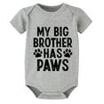 thumbnail image 1 of My Big Brother Has Paws Infant Romper Girl Short Sleeve Baby Boy Coming Home Outfit Boy White 6-9 Month Boy Romper, 1 of 2