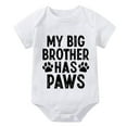 thumbnail image 1 of My Big Brother Has Paws Newborn Take Me Home Outfit Short Sleeve Bring Home Outfits for Baby Boy White Infant Boy Outfits 0-3, 1 of 2