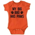 thumbnail image 1 of My Big Brother Has Paws Romper Boys or Girls Infant Baby Brisco Brands 12M, 1 of 6