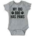thumbnail image 1 of My Big Brother Has Paws Romper Boys or Girls Infant Baby Brisco Brands 18M, 1 of 6