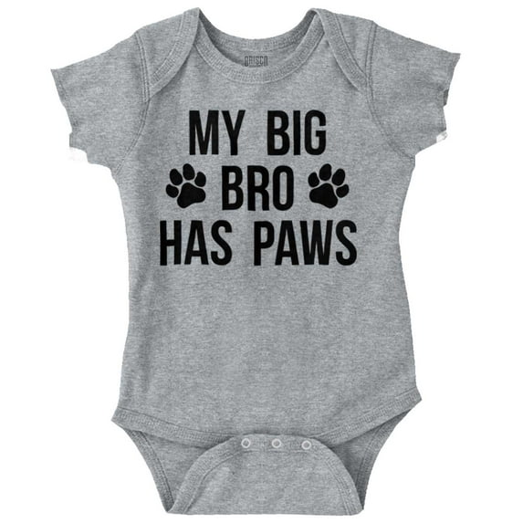 My Big Brother Has Paws Romper Boys or Girls Infant Baby Brisco Brands 18M