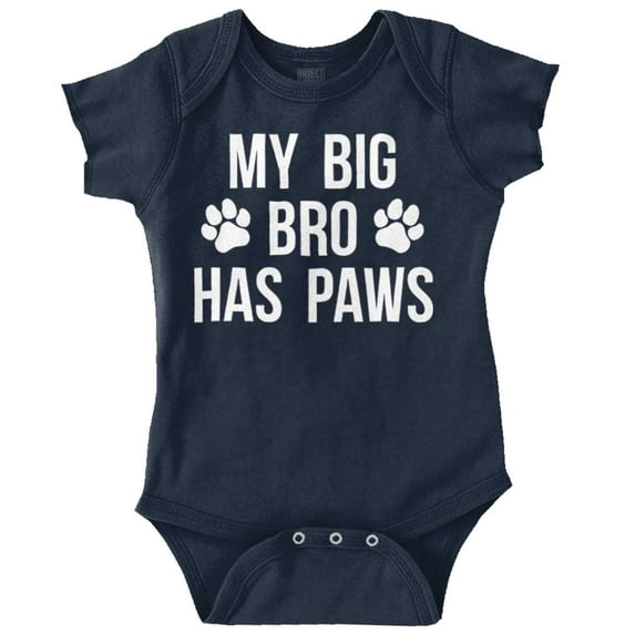 My Big Brother Has Paws Romper Boys or Girls Infant Baby Brisco Brands 6M