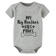 thumbnail image 1 of My Big Brother Has Paws Take Home Baby Girl Outfit Short Sleeve Baby Girl Bodysuits White Baby Boy Summer Rompers 6-9 Months, 1 of 2
