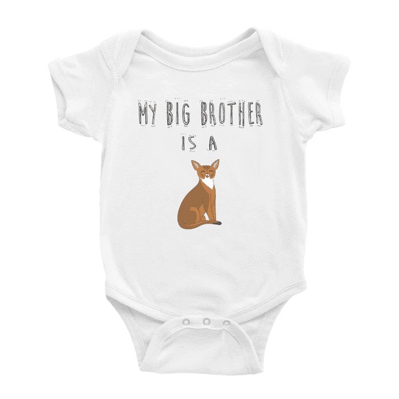 My Big Brother Is A Abyssinian Cat Funny Baby Bodysuit For Boy Girl