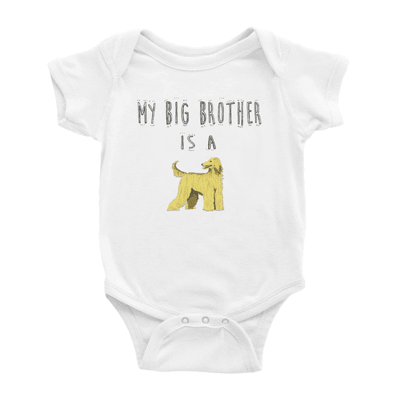 My Big Brother Is A Afghan Hound Dog Cute Baby Bodysuit Unisex