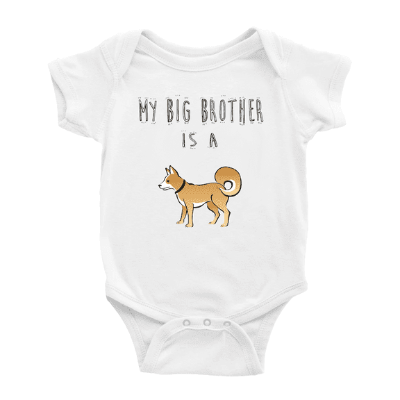 My Big Brother Is A Akita Dog Cute Baby Clothing Bodysuits Boy Girl Unisex
