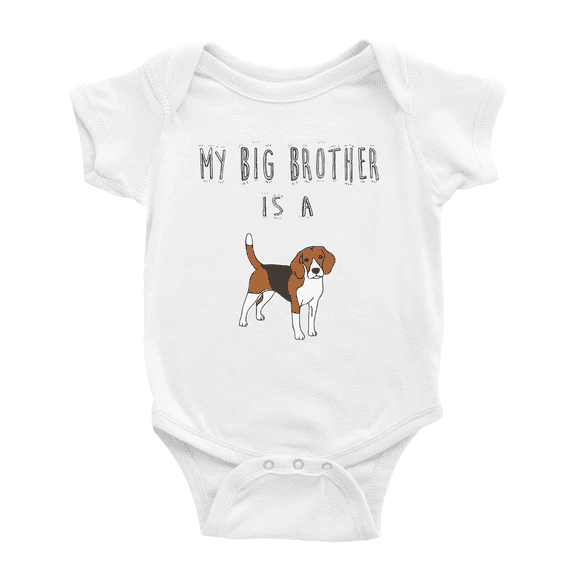 My Big Brother Is A American Foxhound Dog Cute Baby Clothing Bodysuits Boy Girl Unisex