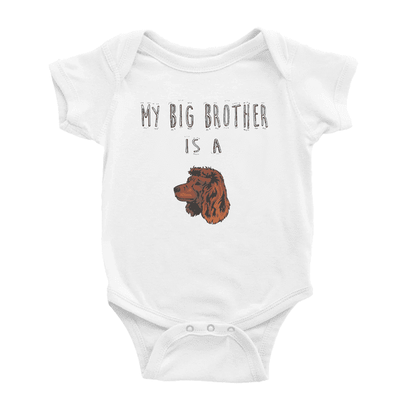 My Big Brother Is A American Water Spaniel Dog Funny Baby Bodysuit Boy Girl Unisex