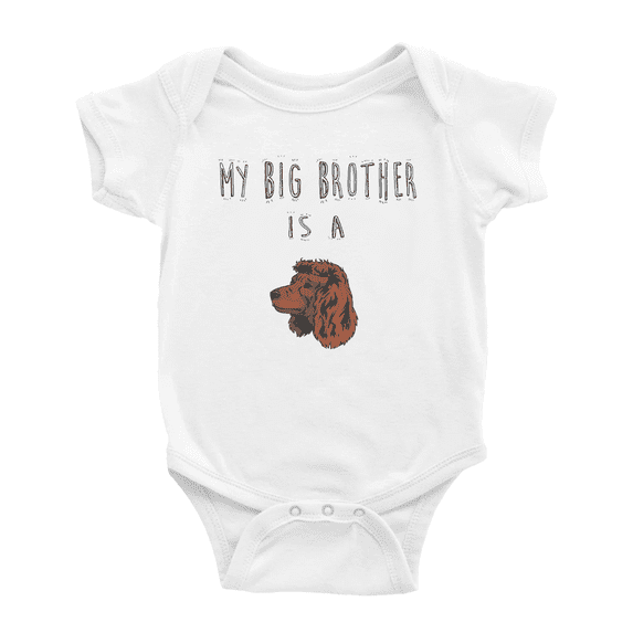 My Big Brother Is A American Water Spaniel Dog Funny Baby Bodysuit Boy Girl Unisex