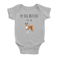 thumbnail image 1 of My Big Brother Is A Basenji Dog Funny Baby Clothes Bodysuit Infant Boy Girl Unisex, 1 of 5