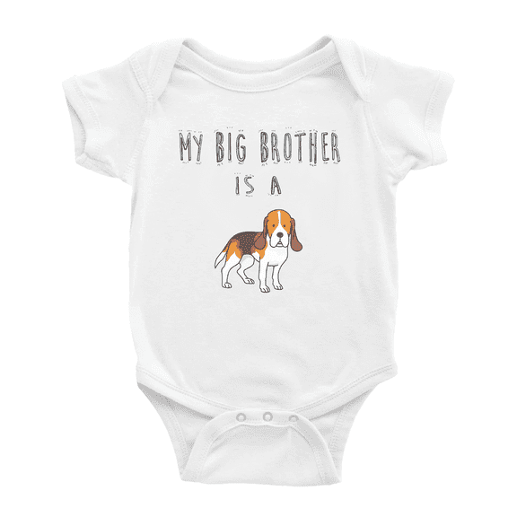 My Big Brother Is A Basset Hound Dog Cute Baby Clothing Bodysuits Boy Girl Unisex