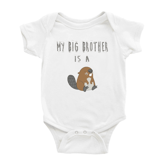 My Big Brother Is A Beaver Cute Baby Clothing Bodysuits Boy Girl