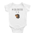 thumbnail image 1 of My Big Brother Is A Black and Tan Coonhound Dog Cute Baby Clothes Bodysuit Boy Girl Unisex, 1 of 5